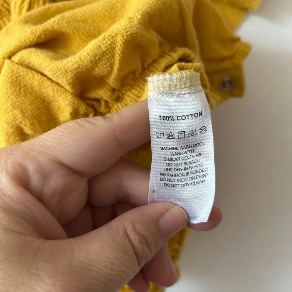 Tiny Tribe Australia‎ Romper Girls 12 Months Mustard Yellow Ruffle One Piece